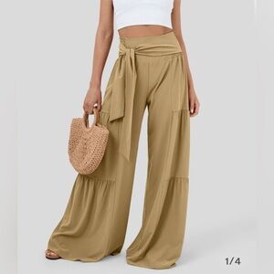NWT Halara BF High Waisted Tie Front & Back Wide Leg Flowy Pants Size XSmall